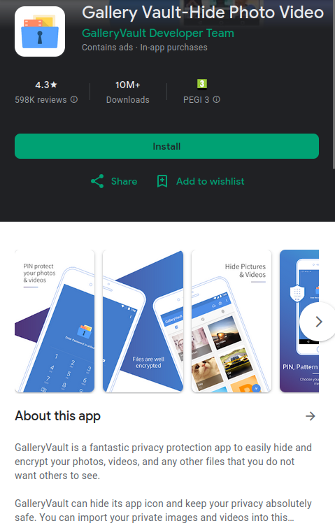GalleryVault Play Store